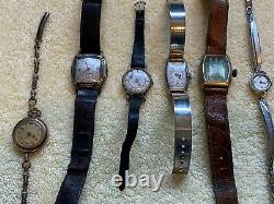 LOT of 58 Vintage Wrist Watches Parts Repair BULOVA ACCRO WITTNAUR MONTAUK more