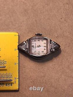 Ladies 14K White Gold Cased Boulevard Watch For Parts/Repairs 3.6 Grams