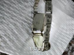 Ladies Helbros Watch 20k Solid White Gold Case NOT Working For Parts