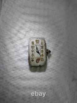 Ladies Helbros Watch 20k Solid White Gold Case NOT Working For Parts