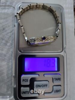 Ladies Helbros Watch 20k Solid White Gold Case NOT Working For Parts