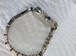 Ladies Helbros Watch 20k Solid White Gold Case NOT Working For Parts