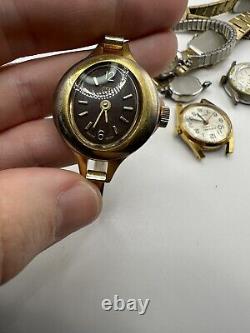 Ladies Mechanical Watch Broken Lot Of 10 Vintage Caravelle Gruen