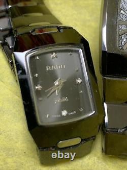 Ladies Rado Jubilee Diamond Encrusted Dial Tungsten Watches 2 Units For Parts