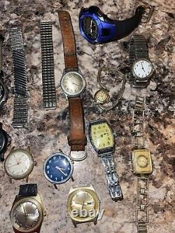 Large Lot Of 26 Vintage Watches For Parts Repair