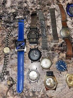 Large Lot Of 26 Vintage Watches For Parts Repair