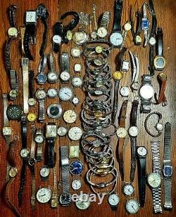 Large Lot of 71 Vintage Analog Timex Men's Women's Watches for Parts or Repair
