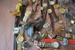 Large Lot of 74 Watches for Parts or Repair, Men's, Women's Vintage #1666