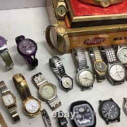 Large Vintage Watch Lot Parts Seiko, Pulsar, Carvel, Helbros, ++ Many More