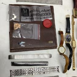 Large Vintage Watch Lot Parts Seiko, Pulsar, Carvel, Helbros, ++ Many More
