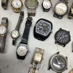 Large Vintage Watch Lot Parts Seiko, Pulsar, Carvel, Helbros, ++ Many More