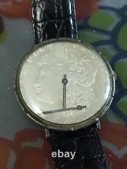 Le Jour Genuine 1921 Morgan Silver Dollar Watch For Parts Or Repair