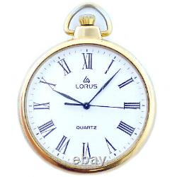 Lorus Quartz White Dial Gold Plated Pocket Watch For Parts Or Repairs