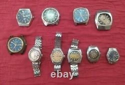 Lot 10 Vintage Citizen watches FOR PARTS or repair watchmaker Japan