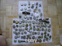 Lot 100 Vintage Deco Watches, Movement For Parts Or Repair