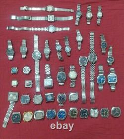 Lot 42 Vintage Seiko watches FOR PARTS or repair watchmaker Japan