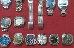 Lot 42 Vintage Seiko watches FOR PARTS or repair watchmaker Japan