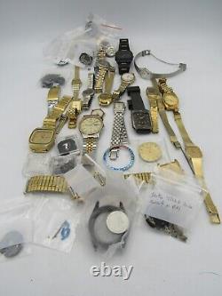 Lot (44) Men's + Ladies Vintage + Quartz SEIKO Watches Mvmts for Parts/Repair