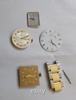 Lot 5 Vintage Watch Parts-Diamond Watch Face Hamilton 880 Omega Dial Rolex Links