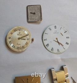 Lot 5 Vintage Watch Parts-Diamond Watch Face Hamilton 880 Omega Dial Rolex Links