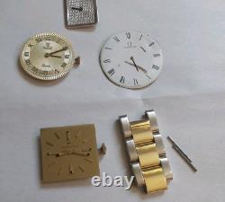 Lot 5 Vintage Watch Parts-Diamond Watch Face Hamilton 880 Omega Dial Rolex Links