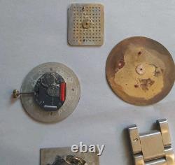 Lot 5 Vintage Watch Parts-Diamond Watch Face Hamilton 880 Omega Dial Rolex Links