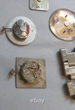 Lot 5 Vintage Watch Parts-Diamond Watch Face Hamilton 880 Omega Dial Rolex Links