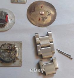 Lot 5 Vintage Watch Parts-Diamond Watch Face Hamilton 880 Omega Dial Rolex Links
