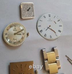 Lot 5 Vintage Watch Parts-Diamond Watch Face Hamilton 880 Omega Dial Rolex Links