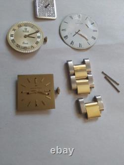 Lot 5 Vintage Watch Parts-Diamond Watch Face Hamilton 880 Omega Dial Rolex Links