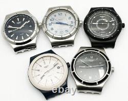 Lot 5 Watches Swatch Sistem51 Automatic Dial 42mm Swiss Men's For Parts