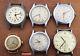 Lot 6 Vintages Watches For Parts or Repair (AS IS) Certina, Elgin and others