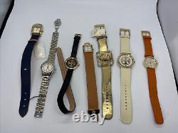 Lot 7 Tory Burch Womens Wrist Watches For Parts Or Repair Leather Two Tone