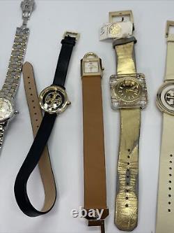 Lot 7 Tory Burch Womens Wrist Watches For Parts Or Repair Leather Two Tone