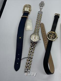 Lot 7 Tory Burch Womens Wrist Watches For Parts Or Repair Leather Two Tone