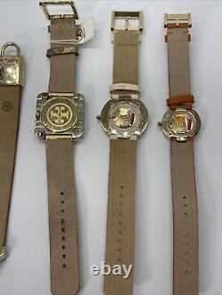 Lot 7 Tory Burch Womens Wrist Watches For Parts Or Repair Leather Two Tone