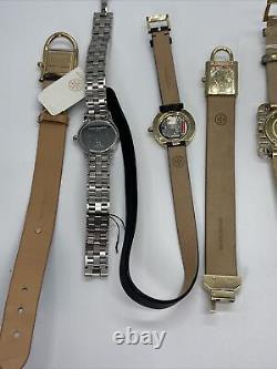 Lot 7 Tory Burch Womens Wrist Watches For Parts Or Repair Leather Two Tone