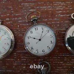 Lot Of 11 Pocket Watches-Mixed Brands And Sizes For parts/ Repair
