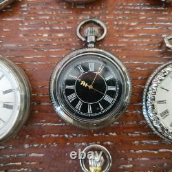 Lot Of 11 Pocket Watches-Mixed Brands And Sizes For parts/ Repair