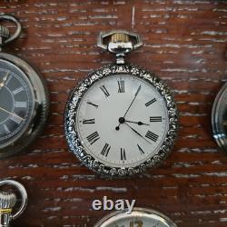 Lot Of 11 Pocket Watches-Mixed Brands And Sizes For parts/ Repair