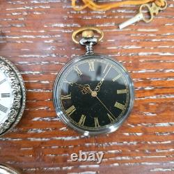 Lot Of 11 Pocket Watches-Mixed Brands And Sizes For parts/ Repair