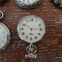 Lot Of 11 Pocket Watches-Mixed Brands And Sizes For parts/ Repair