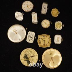 Lot Of 13 Vintage Mechanical Watch Movements for Parts/Repair- Free Shipping USA