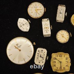 Lot Of 13 Vintage Mechanical Watch Movements for Parts/Repair- Free Shipping USA