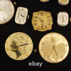 Lot Of 13 Vintage Mechanical Watch Movements for Parts/Repair- Free Shipping USA
