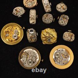 Lot Of 13 Vintage Mechanical Watch Movements for Parts/Repair- Free Shipping USA