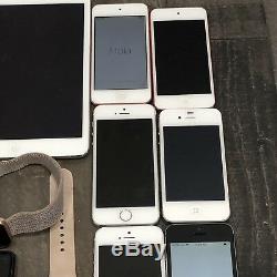 Lot Of 14 Broken Apple Products Apple Watches, iPods, iPads, iPhones