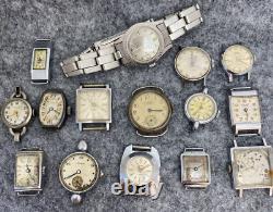 Lot Of 15 Watches For Ladies For Parts Or Repair Delbana, Vulcain, Moeris, Etc