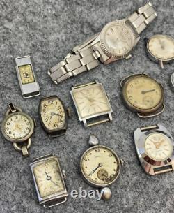 Lot Of 15 Watches For Ladies For Parts Or Repair Delbana, Vulcain, Moeris, Etc