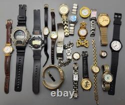Lot Of (20) Vintage Watches Mixed Brands For Parts Or No Battery